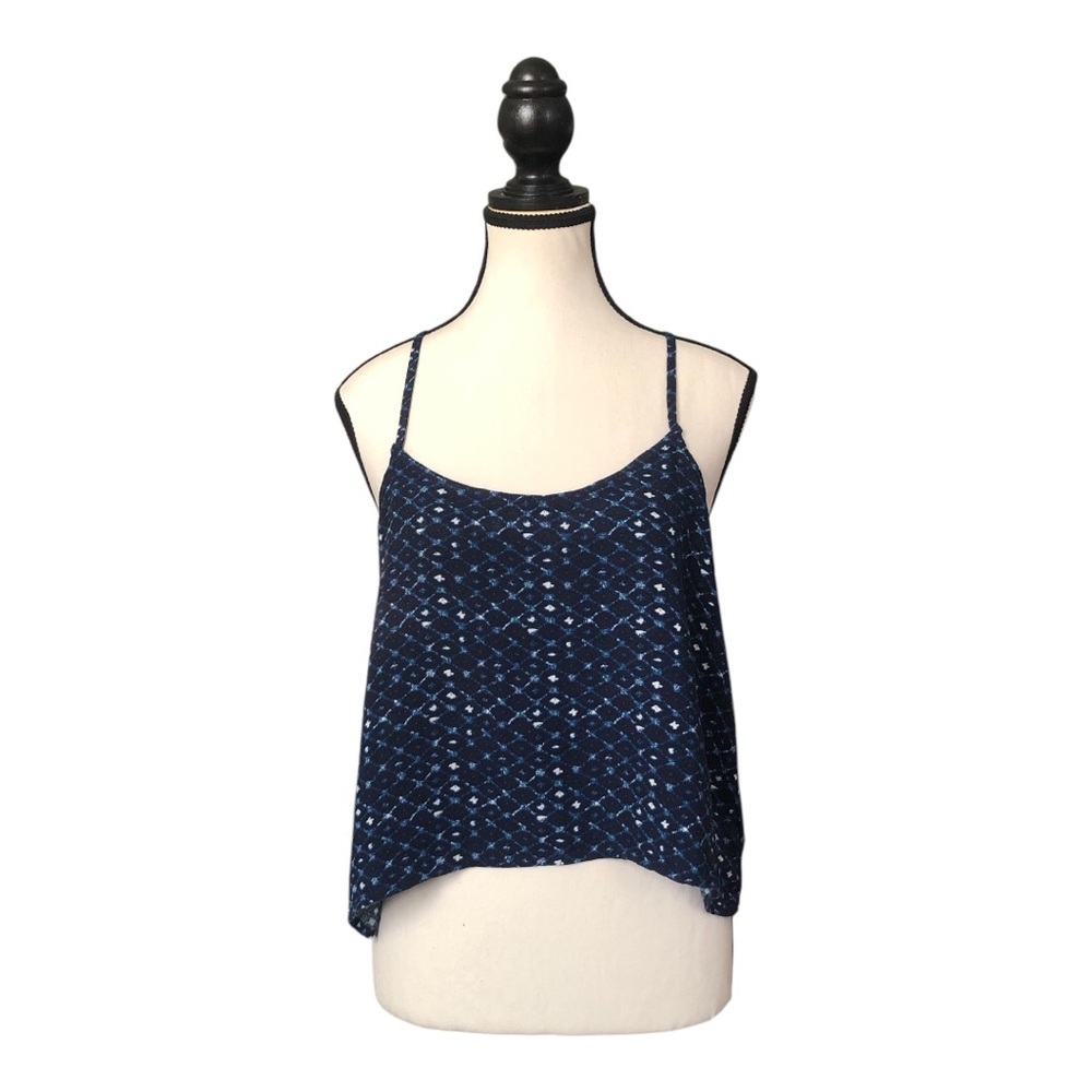 Women's Navy Blue Patterned Top